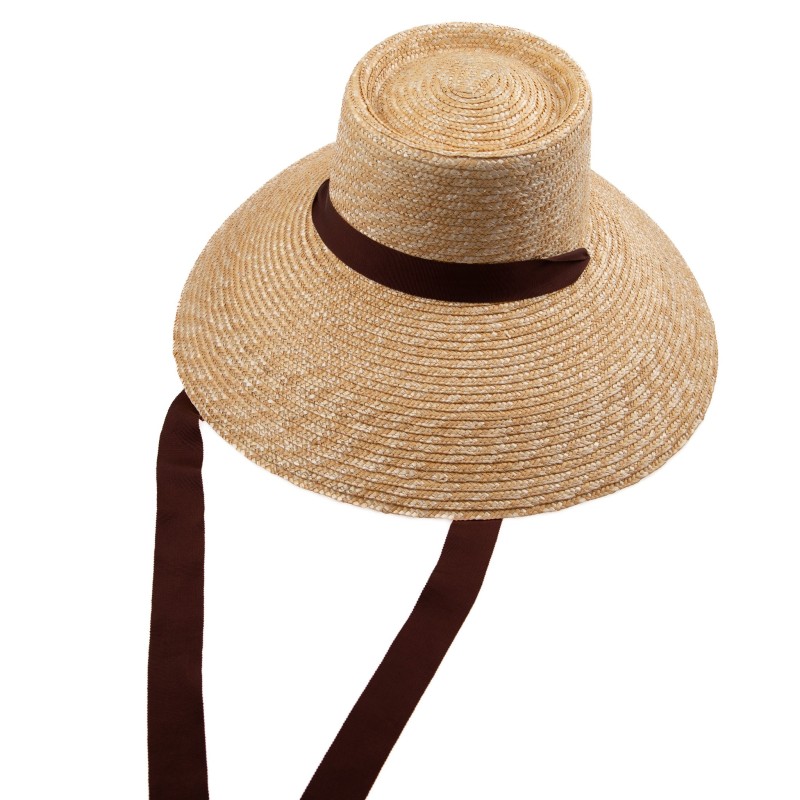 Straw Sun Hat Ribbon Tie La Dolce Vita Straw Hat Stylish  display picture 2